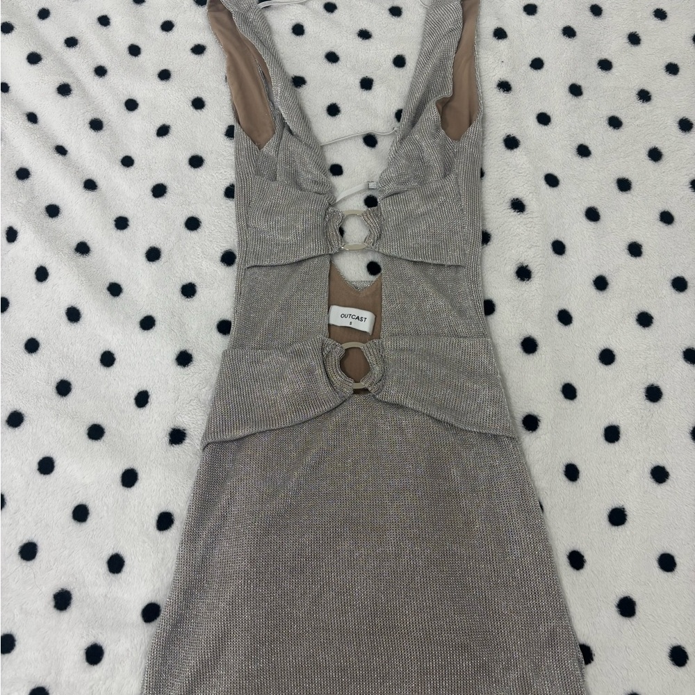 Silver cut out dress